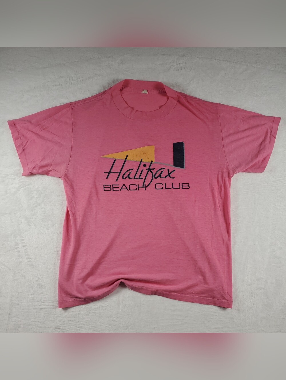 Vintage 1980s Lexington Halifax Beach Club Shirt Pink Sm Mens Made In USA READ